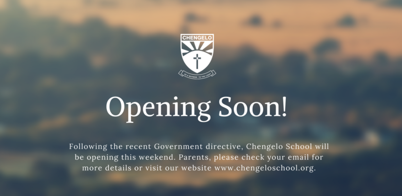 Chengelo Opening this Weekend